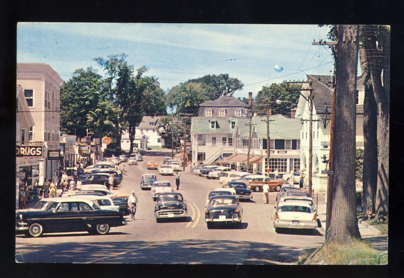 Wolfeboro, New Hampshire/NH Postcard, Main Street Business District, 1950's Cars