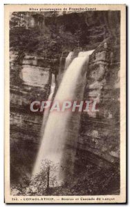 Old Postcard Consolation Source and waterfall Lancot