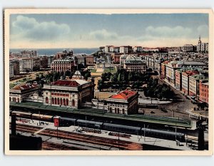 Postcard Victoria Square and Brignole Station, Genoa, Italy