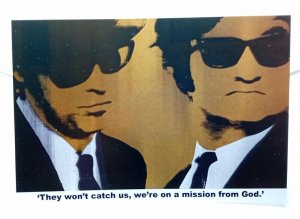 The Blues Brothers Mission From God Vintage Postcard