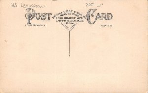J59/ Lexington Michigan RPPC Postcard c1910 High School Building 360