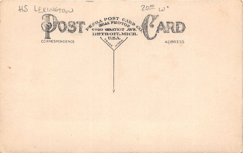 J59/ Lexington Michigan RPPC Postcard c1910 High School Building 360