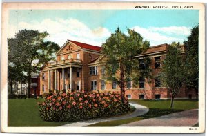 Postcard OH Piqua Memorial Hospital