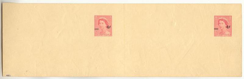 Uncut Pair, Elizabeth II 4C Revalued, 3C  Postcard, Canada Postal Sta...