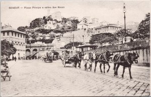 Genova Italy Piazza Principe Collina San Rocco Mules Wagon Unused Postcard H42