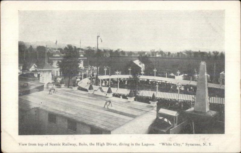 Syracuse NY View From Scenic Railway Bolo the High Diver c1905 Postcard