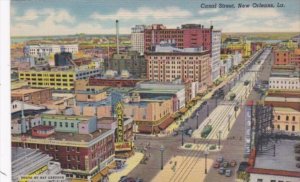 Louisiana New Orleans Canal Street Aerial View 1946 Curteich