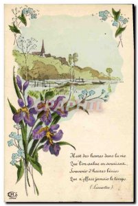 Old Postcard Fantasy Illustrator Flowers Lamartine