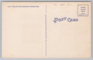 Wilmington Delaware~Rodney Square~Caesar Rodney Monument~Linen Postcard