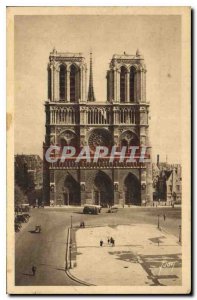 Old Postcard Paris while strolling Notre Dame and Place du Parvis