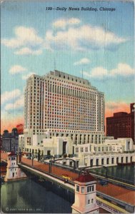 Daily News Building Chicago Illinois Linen Postcard C242