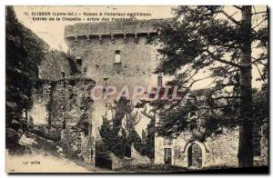 Old Postcard Clisson At Ruins & # 39Interieur Entree Du Chateau De La Chapell...