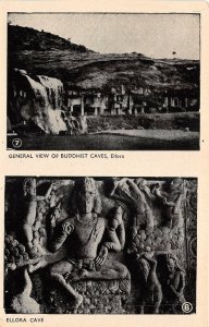 US6537 general view of buddhist caves ellora postcard india