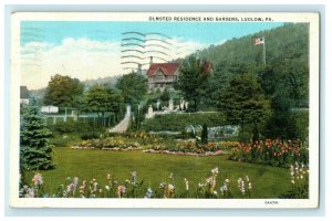 1936 Olmsted Residence and Gardens, Ludlow, Pennsylvania, PA Vintage Postcard