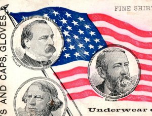 1884 A.V Lynch Underwear Political Popular Vote By State Cleveland Harrison F59