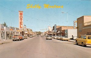 Shelby Montana Hi-Line City, Street Scene Vintage Postcard TT0090