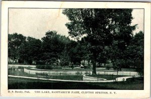 Postcard PARK SCENE Clifton Springs New York NY AM6452