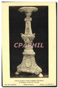 Postcard Old Carved Marble Stand by Louis XIV th period Massou Park of Versai...