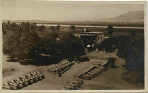 PC EGYPT, AVENUE DES SPHINX, Vintage REAL PHOTO Postcard (b36050)