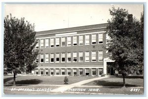 c1940's St. Joseph's School Building Fort Madison Iowa IA RPPC Photo Postcard
