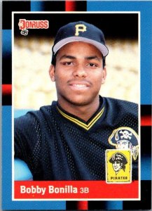 1988 Donruss Baseball Card Bobby Bonilla Pittsburgh Pirates sk9432