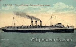 S.S. Princess Charlotte, Vancouver - Victoria Service, Steamer Ship 1909 ligh...