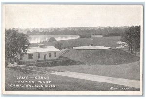 c1920 Pumping Plant Beautiful Rock River Camp Grant Illinois Vintage Postcard