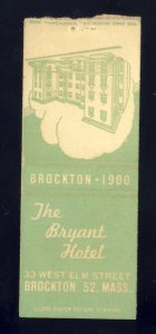 Brockton, Massachusetts/Mass/MA Matchcover, The Bryant Hotel