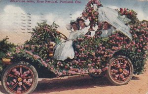 Postcard Decorated Auto Rose Festival Portland OR Oregon