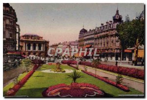 Old Postcard Montpellier Place de la Comedie