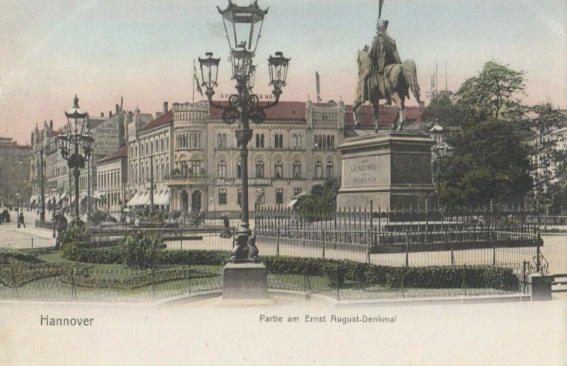 HANNOVER , Germany, 1900-1910s; Partie am ERnest August-Denkmal