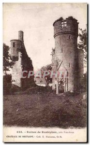 Old Postcard Ruins Of Rustéphan Pres Chateau De Pont Aven Brittany
