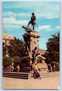 Punta Arenas Chile Postcard Monument To Ferdinand Magellan 1969 Vintage