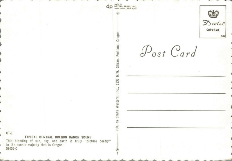 USA Oregon Ranch Vintage Postcard BS.06