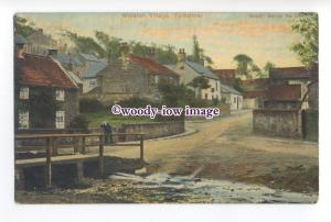 aj0368 - Yorks - Early View of the Bridge & Stream in Whiston Village - Postcard