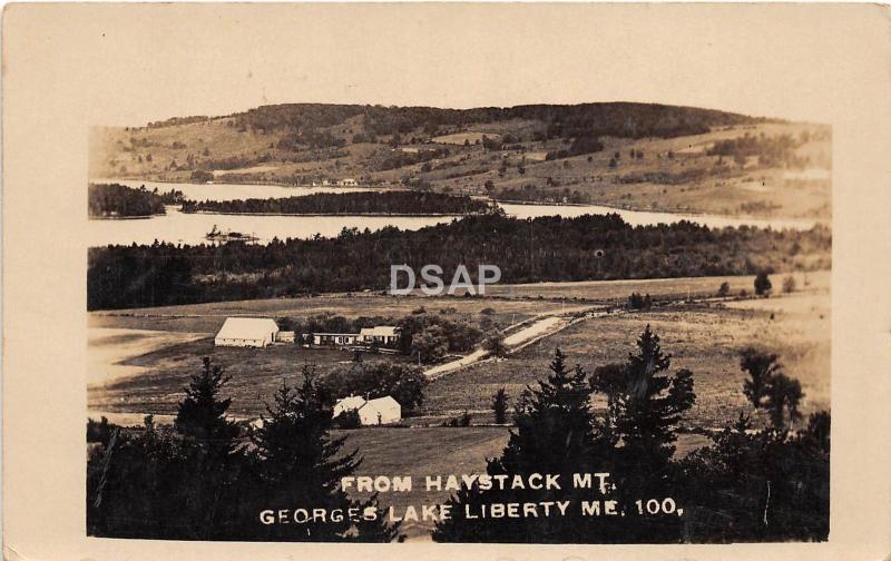 C52/ Liberty Maine Me RPPC Photo Postcard c1910 Haystack Mountain Georges Lake