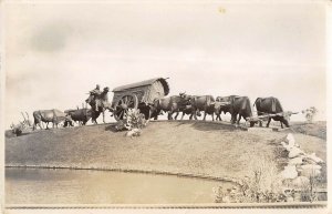 Montevideo Uruguay 1930s RPPC Real Photo Postcard Carreta Parque Battle Ordonez