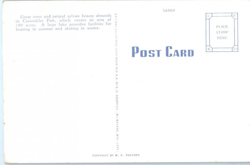 1930-1945 Boating on Lake, Carondelet Park, St. Louis, Missouri