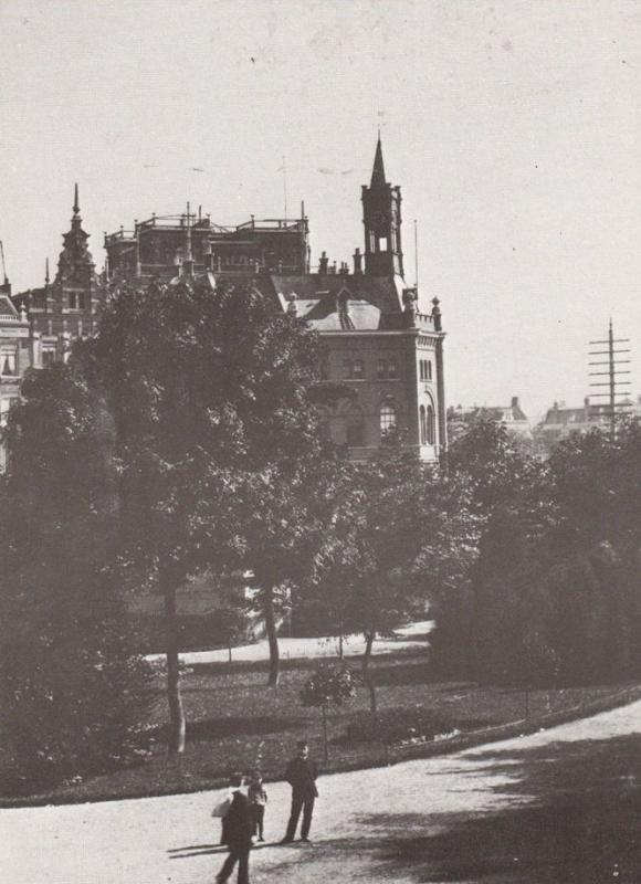 Van Leidsebosje Politie Brandweerpost Leidsekade Amsterdam in 1890 Postcard