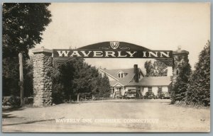 CHESHIRE CT WAVERLY INN ON ROUTE 10 VINTAGE REAL PHOTO POSTCARD RPPC