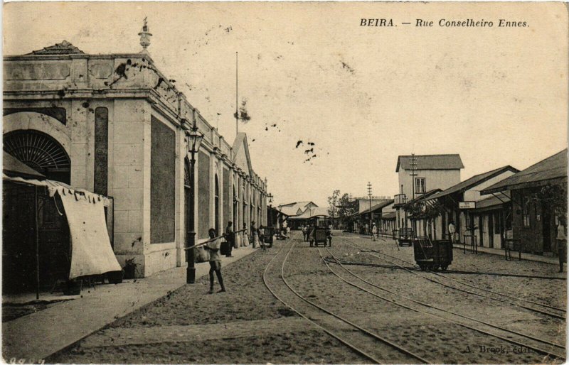 PC CPA MOZAMBIQUE, BEIRA, RUE CONSELHEIRO ENNES, VINTAGE POSTCARD (b20762)