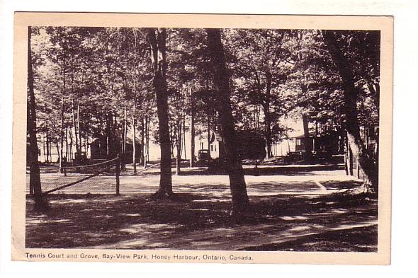 Tennis Court and Grove, Bay-View Park, Honey Harbour, Georgian Bay, Ontario, ...