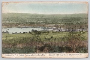 Limerick Mills From Canon Hill ME Maine 1911 To Parkersburg WV Postcard A39