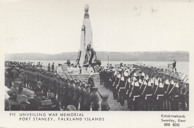 Unveiling Fort Stanley War Memorial Falkland Islands Postcard
