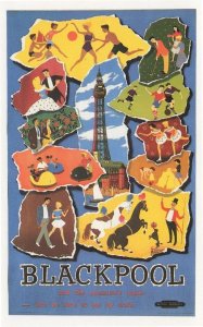 Blackpool British Railways Train Poster Advertising Postcard
