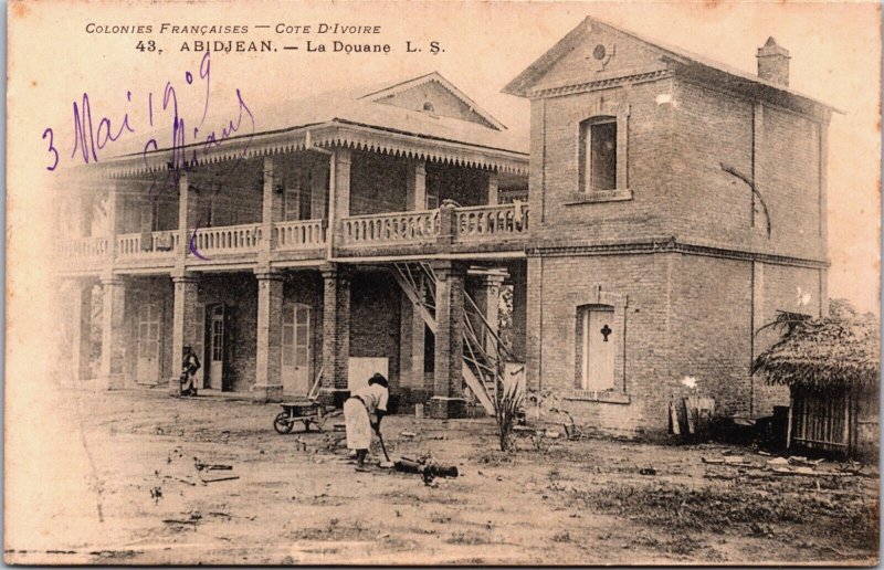 Ivory Coast Cote D'Ivoire Abidjan La Douane Vintage Postcard C270