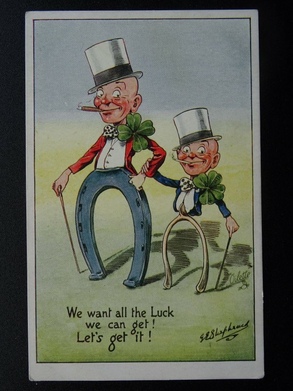 Good Luck WE WANT ALL THE LUCK c1912 Postcard by Raphael Tuck 8813