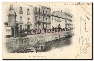 Cete Sete Old Postcard Quai Bosc