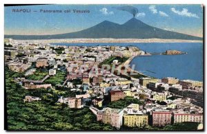 Postcard Old Napoli Panorama col Vesuvio volcano