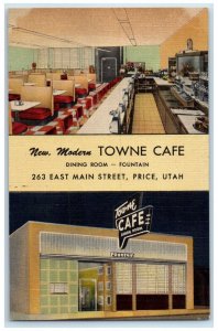 New Modern Towne Cafe Dining Room Fountain Interior View Price Utah UT Postcard